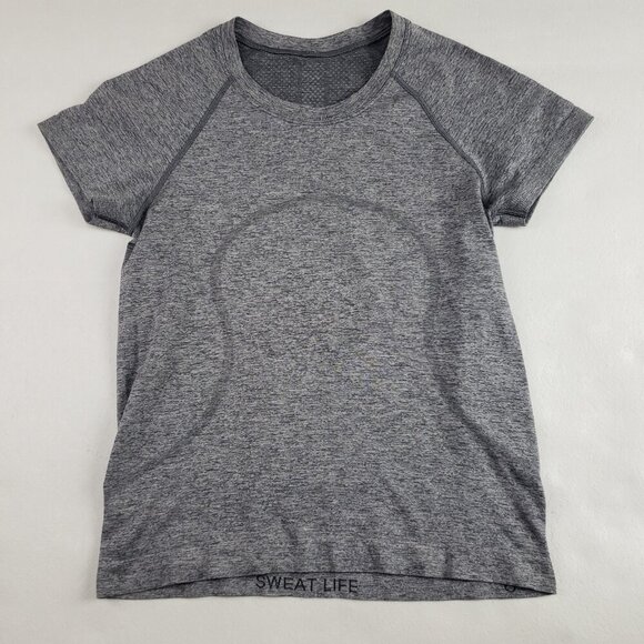 Lululemon Swiftly Tech Top Womens 6 Gray Short Sleeve Crew Neck Active Shirt - Picture 1 of 8